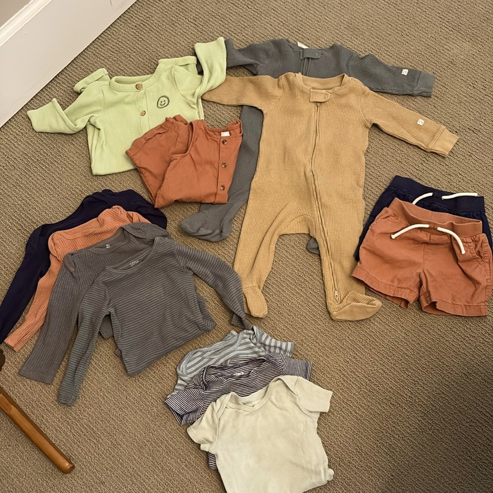 Lot of 9m Baby Boy Clothing - Onesies, Pajamas, Shorts & More